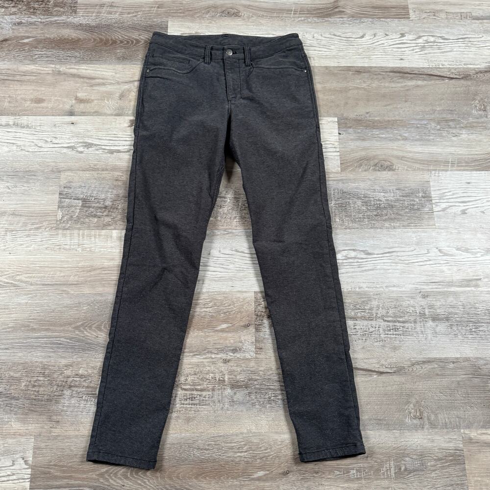 Lululemon ABC Tech Canvas Pants Heathered Black 5 Pocket Slim Tapered Stretch 30